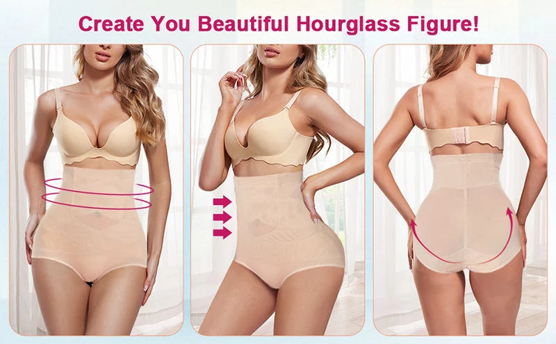 High Waisted Body Shaper X-shaped Girdles Tummy Control Shapewear Panties Slimming Waist Trainer Butt Lifter Underwear Shapers