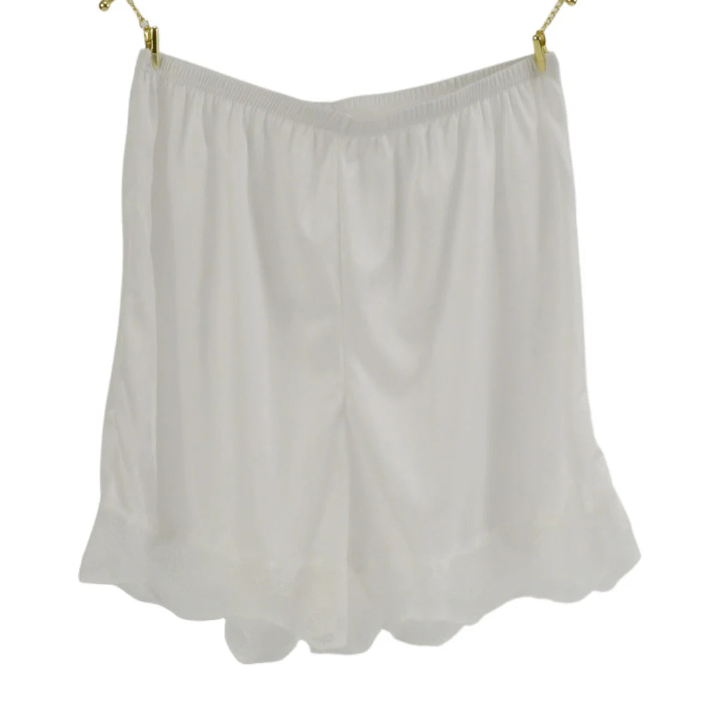 1PC Womens Silk Sleep Shorts Silky Smooth Pajama Breathable Safety Pants Summer Female Nightwear Comfortable Lace Home Underwear