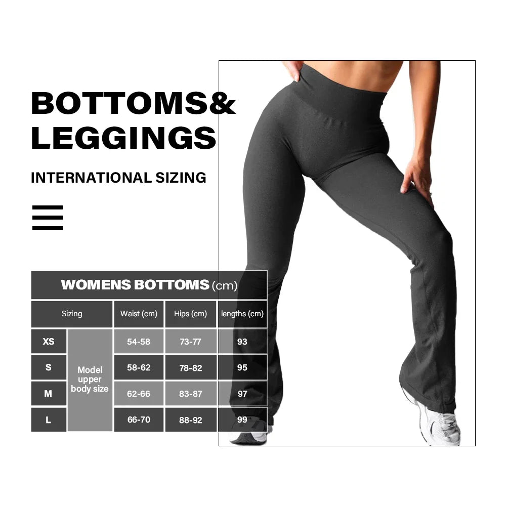 New Black Effortless Flare Leggings Women Soft Workout Tights Fitness Outfits Yoga Pants Gym Wear Spandex Leggings