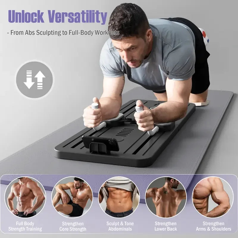 Multifunctional Fitness Plate Abdominal Board Push up Board automatic rebound abdominal muscle curling, Home Fitness Shape