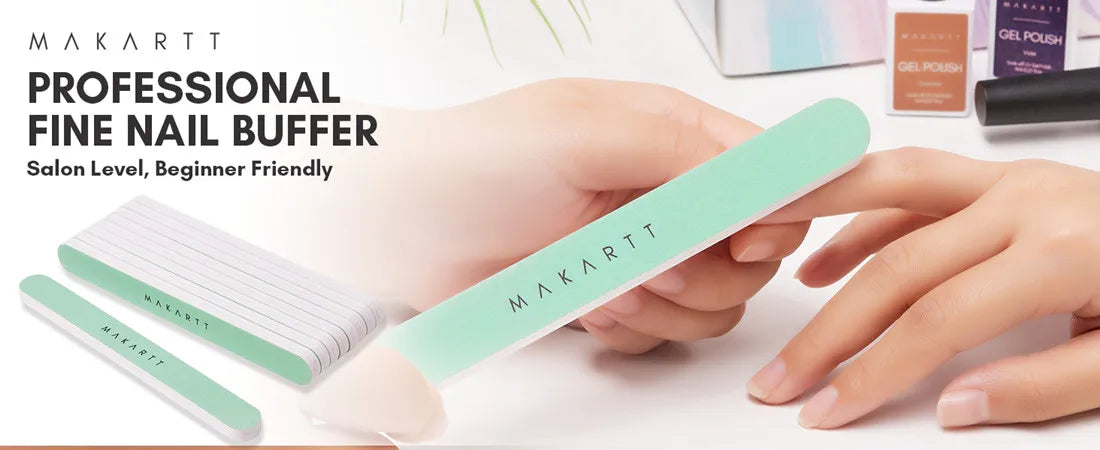 Makartt Fine Nail Buffer Block Shiny Nails Sponge 10PCS Natural Nail Polisher for Natural Nails Nail File 400 and 6000 Grit