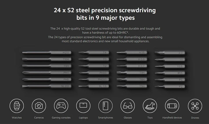Xiaomi Mijia Electric Precision Screwdriver Magnetic Kit with 24 PCS Screw Heads Power Tools Sets for Smart Home PC Phone Repair
