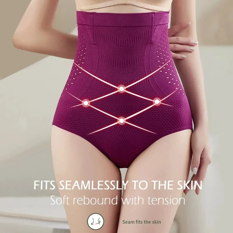 High Waist Flat Belly Slimming Panties Seamless Women's Panties Sexy Hollow Breathable Underwear Cotton Briefs Body Shaper Panty