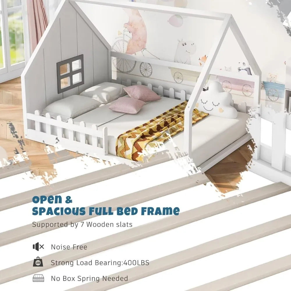 Full Size House Floor Bed