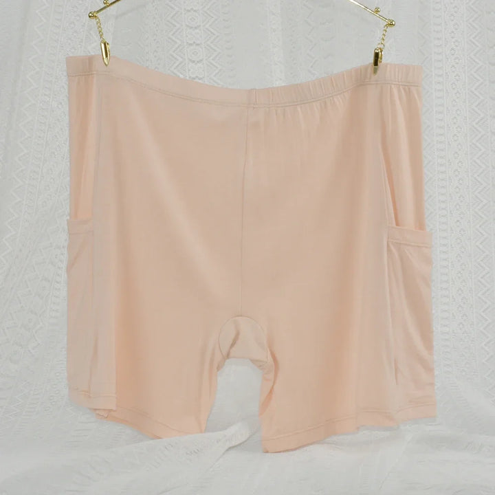 1pc Women's Plus Size Modal Safety Shorts Pants Tummy Control Anti-Slip No Trace Underwear with Pocket Stretchy Soft Leggings