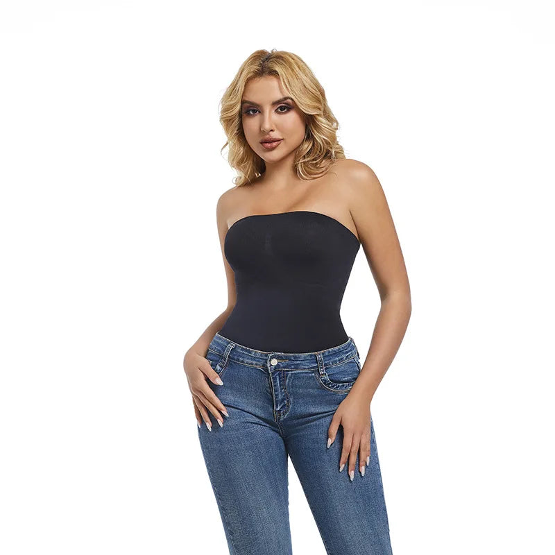 Strapless Bodysuit Women Thongs Shapewear Bustier Tube Tops Tummy Control Body Shaper Waist Trainer Butter Lift Skinny Underwear