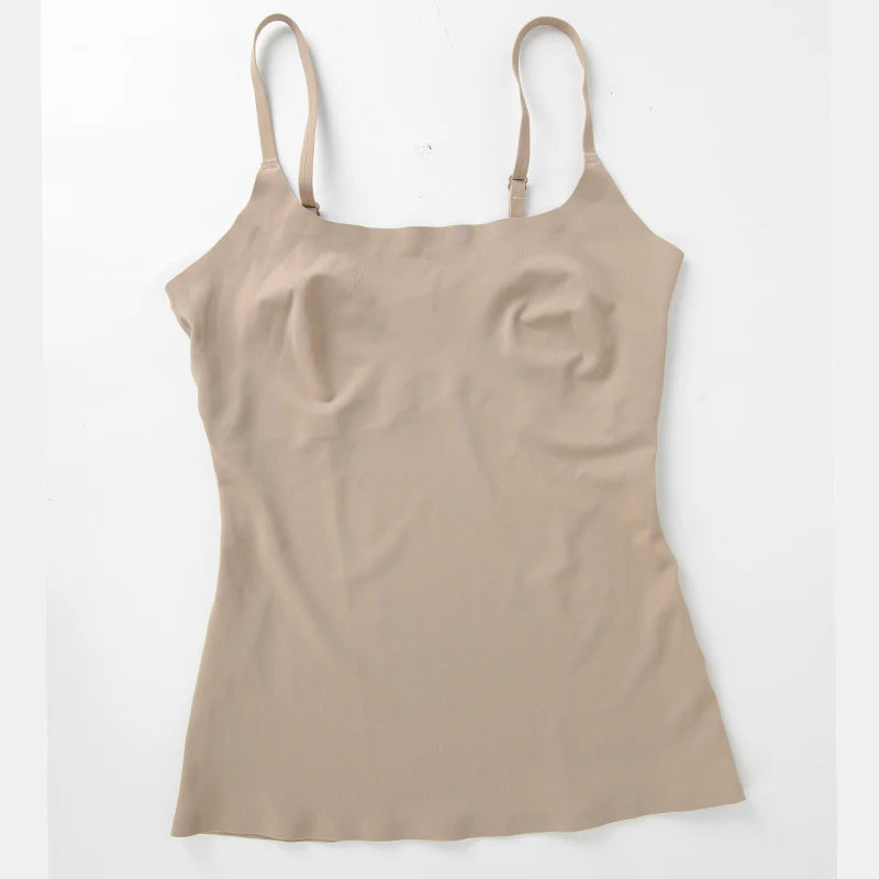 New Tank Tops Camis Women Crew Neck Shapewear Waist Tummy Control Body Camisole Summer Black Nude Smooth Slimming Vest New