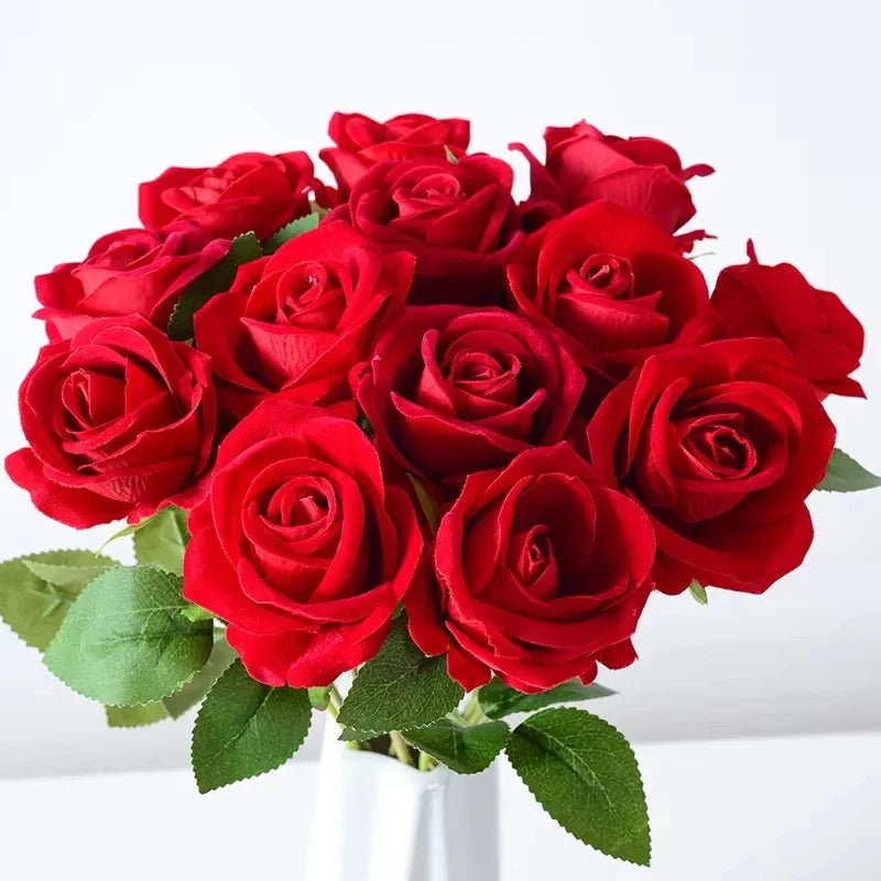 Artificial Flannel Rose Bouquet