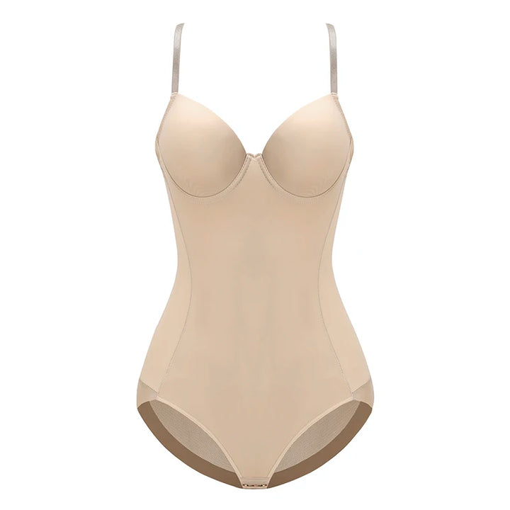 Underwire White Bodysuit Women Shapers Stretch Solid Color Silky Underwear Shapewear