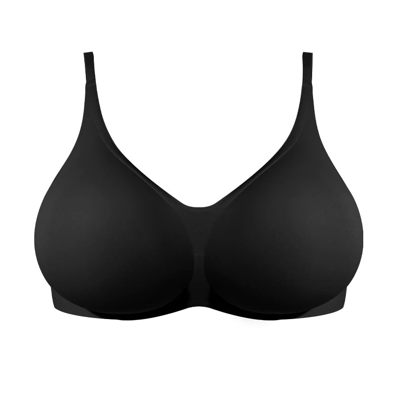 Large 2 In 1 Silicone Breast Pocket Bra Underwear Small Chest Becoming a Big Chest Pad Simulation Cartoon Chest Seamless