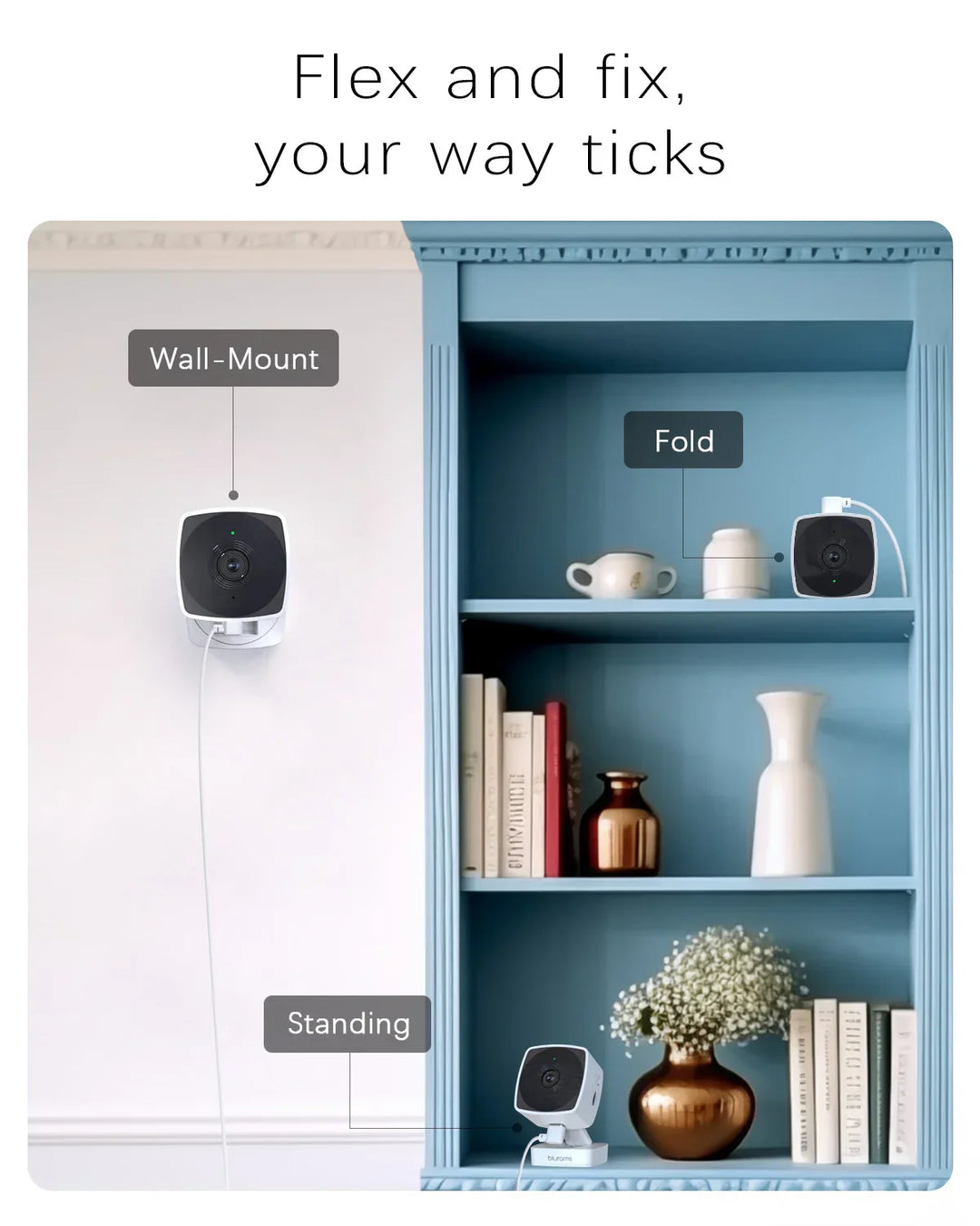 Blurams 5/2.4 GHz Baby Camera Indoor,2K Pet Dog Security Camera with Phone App w/AI Motion Detection,2-Way Talk, Night Vision