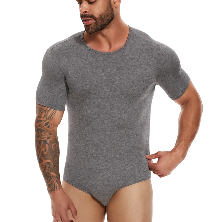 Mens Short Sleeve Full Body Shaper Bodysuit Tummy Control Romper Pajamas Waist Trainer Slimming Shapewear Underwear Undershirts