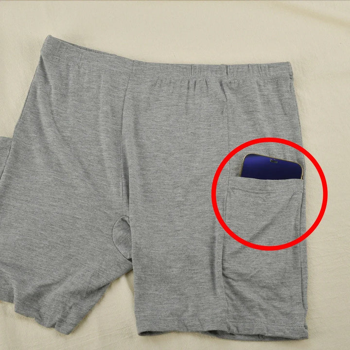 1pc Women's Plus Size Modal Safety Shorts Pants Tummy Control Anti-Slip No Trace Underwear with Pocket Stretchy Soft Leggings