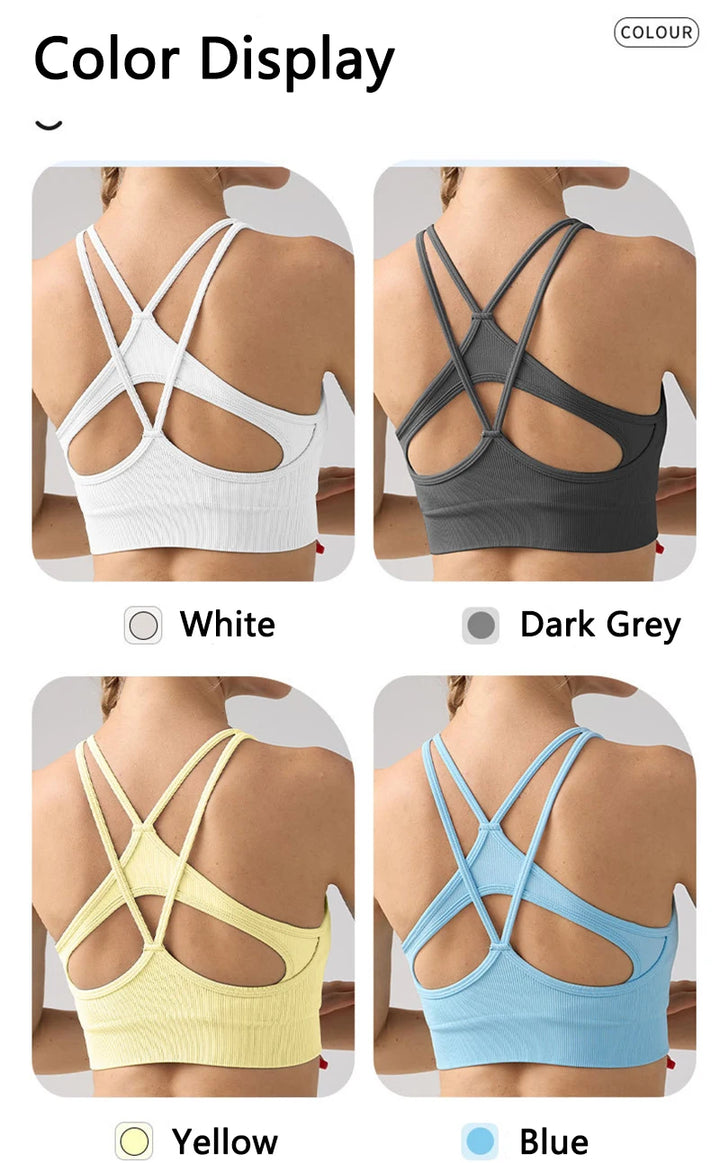 Fitness Sports Underwear Cross Back Non-slip Straps Anti-sagging Three-dimensional Breast Pads Body Shaping Yoga Exercise