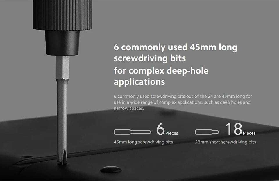 Xiaomi Mijia Electric Precision Screwdriver Magnetic Kit with 24 PCS Screw Heads Power Tools Sets for Smart Home PC Phone Repair