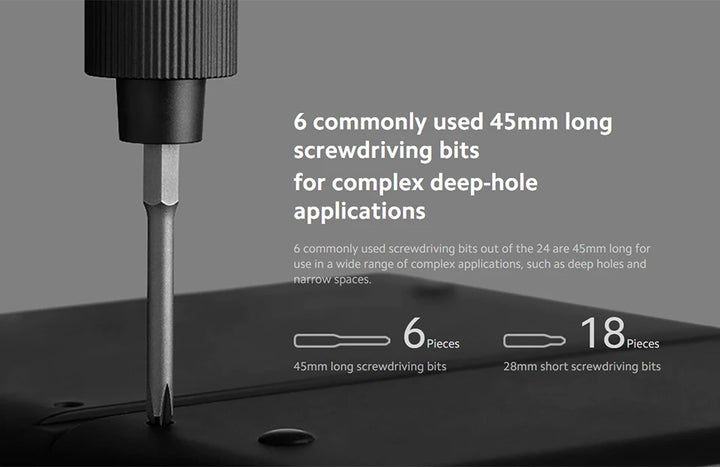 Xiaomi Mijia Electric Precision Screwdriver Magnetic Kit with 24 PCS Screw Heads Power Tools Sets for Smart Home PC Phone Repair