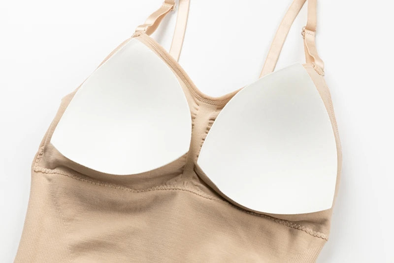 Body Shaper Soft New Slimming Tank Removable Pad Cami Tank Top Comfortable Plus Size Women Shapewear Padded Vest Dropship