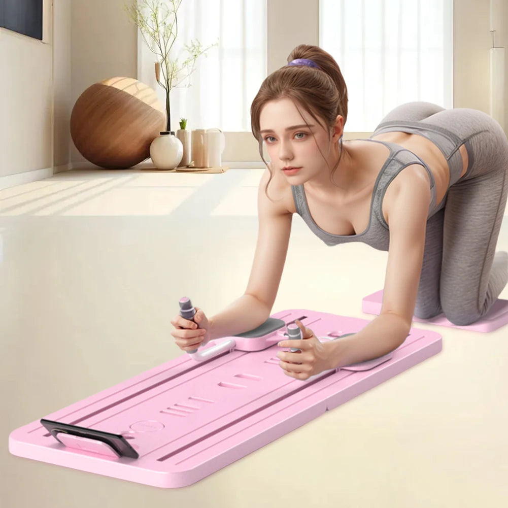 Abdominal Exercise Board with Timer Fitness Board Push-up Bar Leg & Arm Training Multifunctional Pilates Reformer Set Equipment