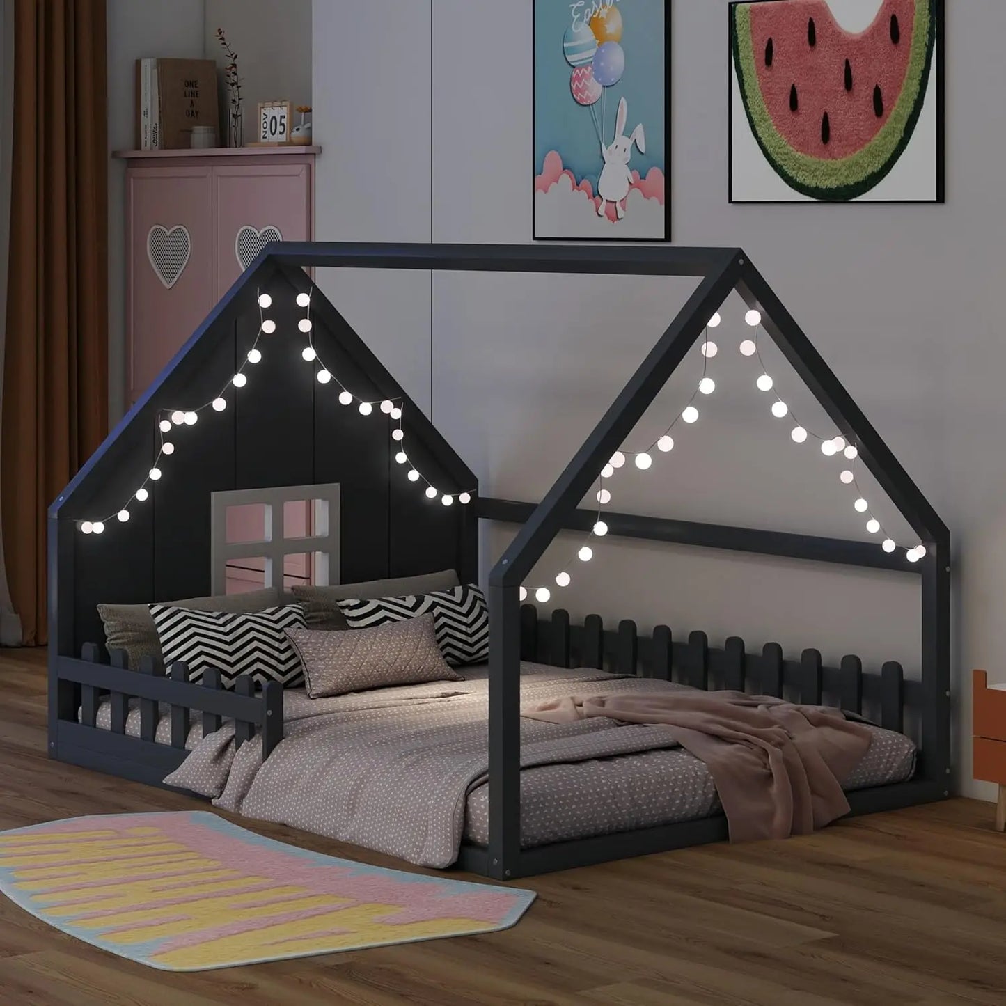 Full Size House Floor Bed