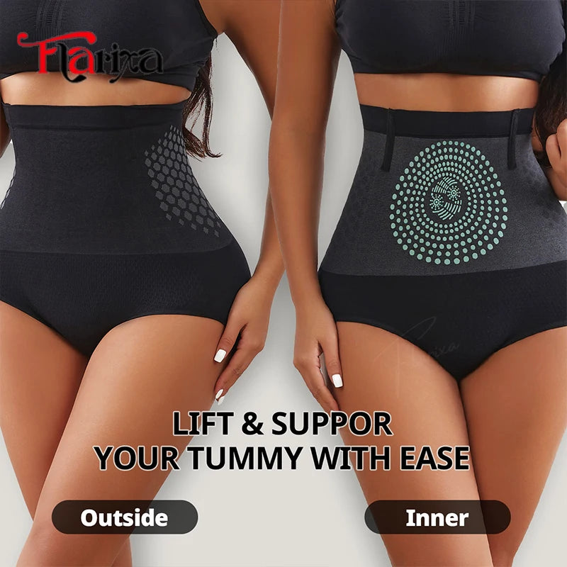 Flarixa Seamless High Waist Shapewear Panties Control Abdomen Underwear Briefs Women Body Burning Fat Tummy and Hip Lift Pants