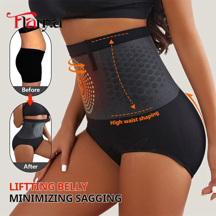 Flarixa Seamless High Waist Shapewear Panties Control Abdomen Underwear Briefs Women Body Burning Fat Tummy and Hip Lift Pants