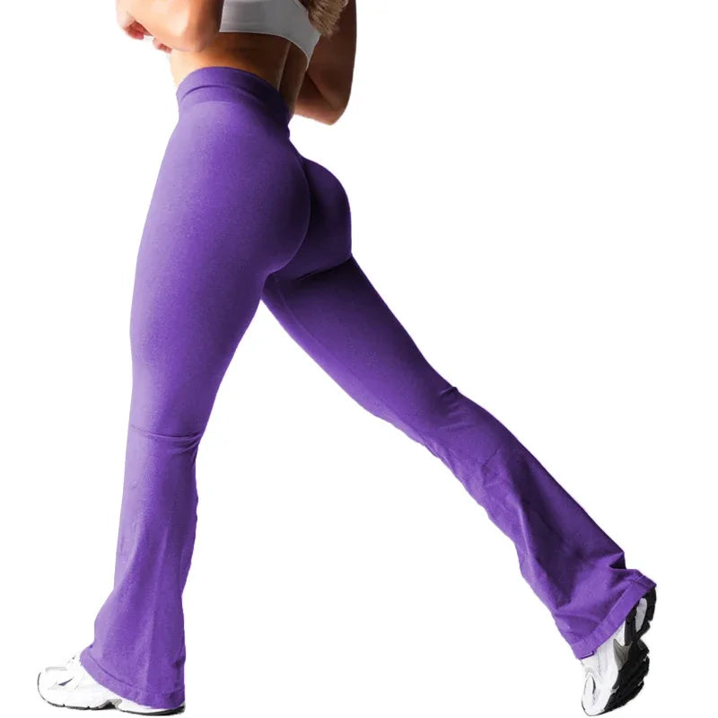 New Black Effortless Flare Leggings Women Soft Workout Tights Fitness Outfits Yoga Pants Gym Wear Spandex Leggings