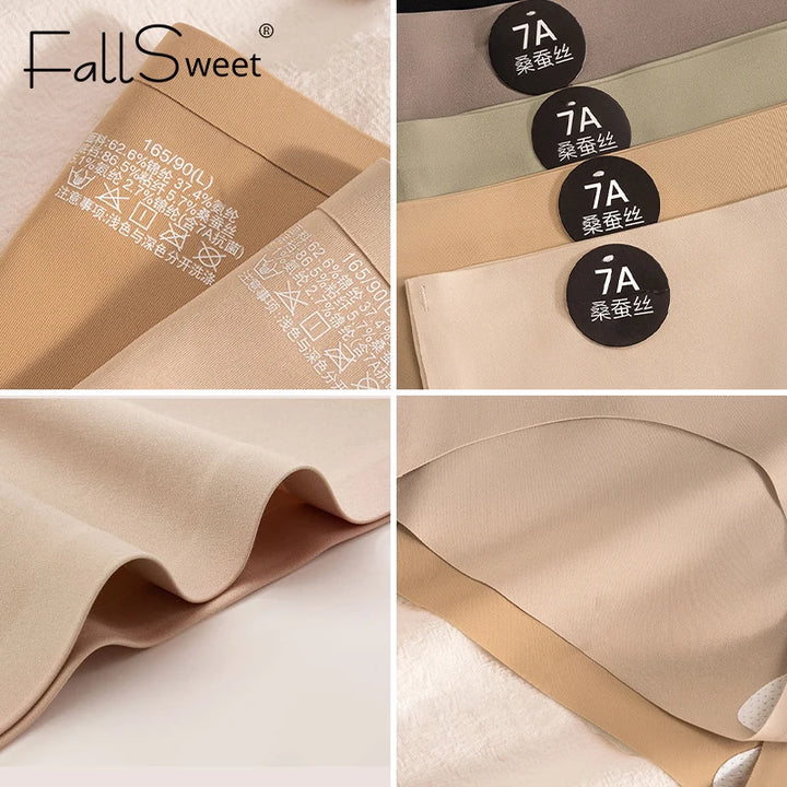 FallSweet 6PCS/Set Women Seamless Silk Panties Ultral Thin High Elastic Underwear Soft Breathable Sexy Female Lingerie Briefs