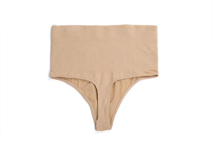 2PCS High Waist Thongs Panties Women Tummy Control Shapewear Slimming Underwear Belly Shaping Cincher Brief Body Shaper