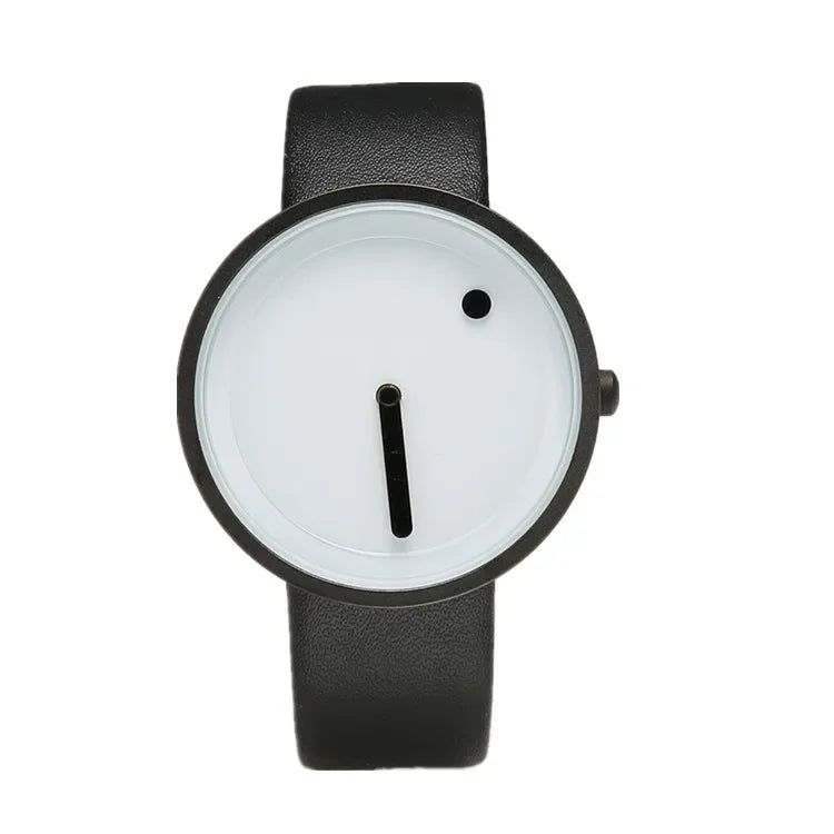 Geekthink Top Brand Creative Quartz Watch for Men Women Luxury Casual Leather Strap Quartz-Watch Simple Designer Fashion Clock