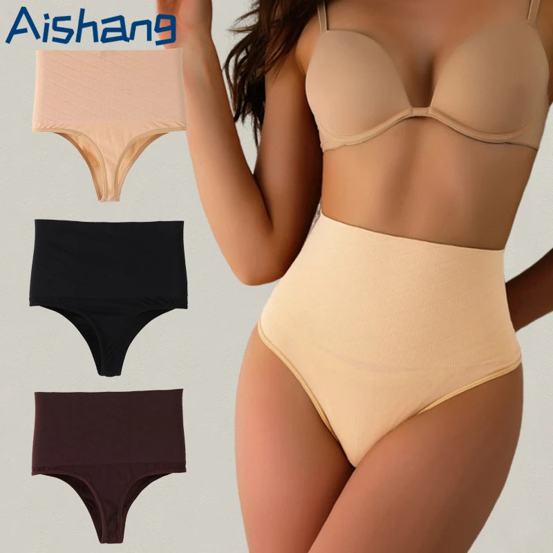 High Waist Tummy Control Panties Women Thong Panty Shaper Slimming Underwear Butt Lifter Belly Shaping Cincher Brief Body Shaper