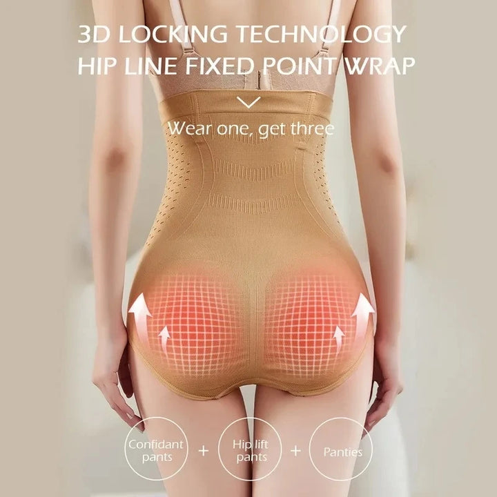 High Waist Flat Belly Slimming Panties Seamless Women's Panties Sexy Hollow Breathable Underwear Cotton Briefs Body Shaper Panty