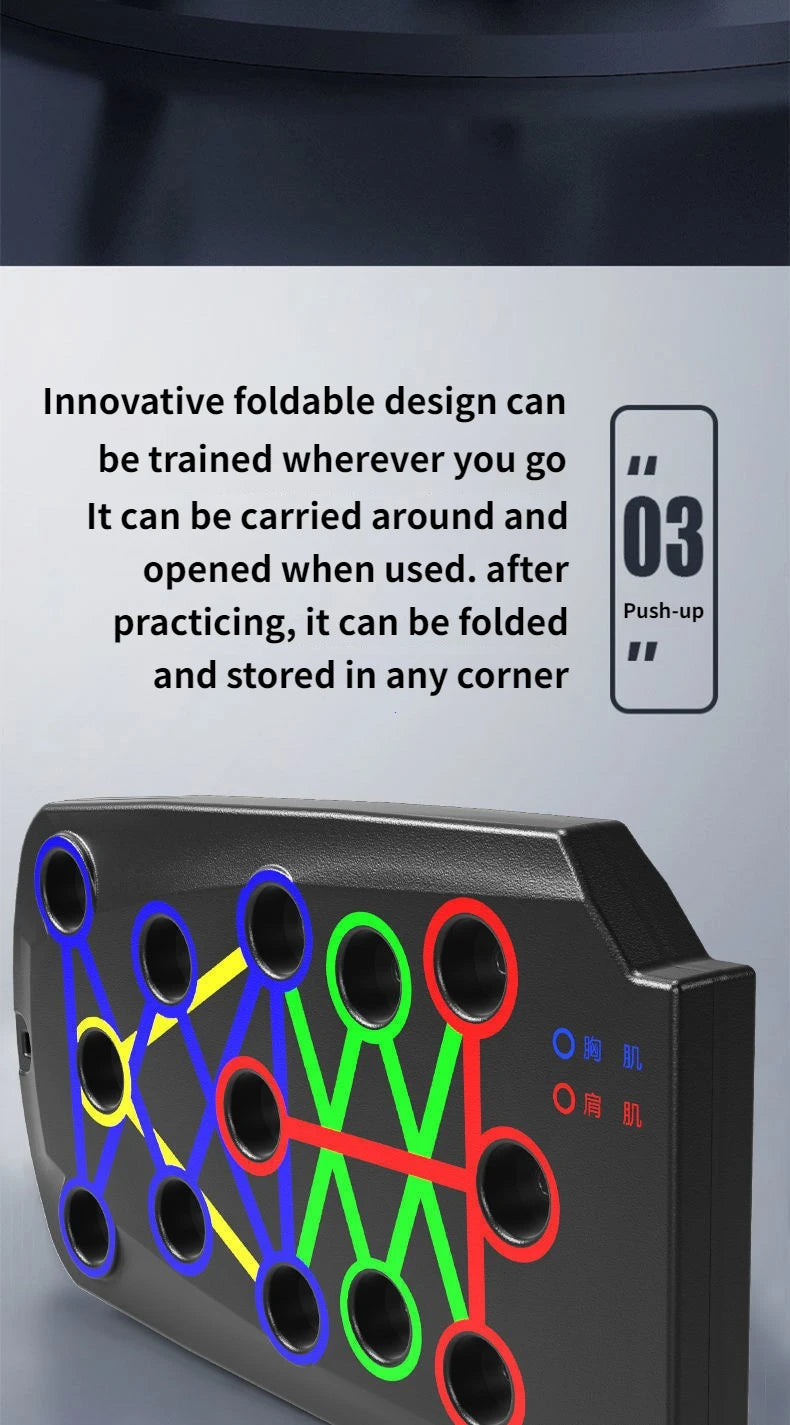 Portable Multifunctional Push-up Board Set With Handles Foldable Fitness Equipment For Chest Abdomen Arms And Back Training