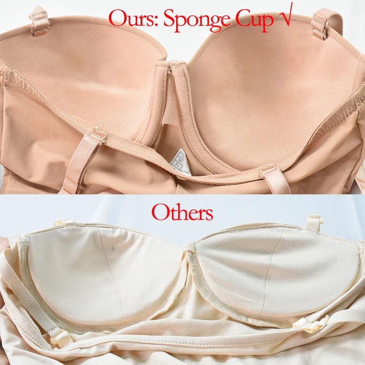 Slimming Full Length Shapewear Slips Nude Straight Tube Dress Body Shaper Women Skinny Under Dresses Underwire Cup Black