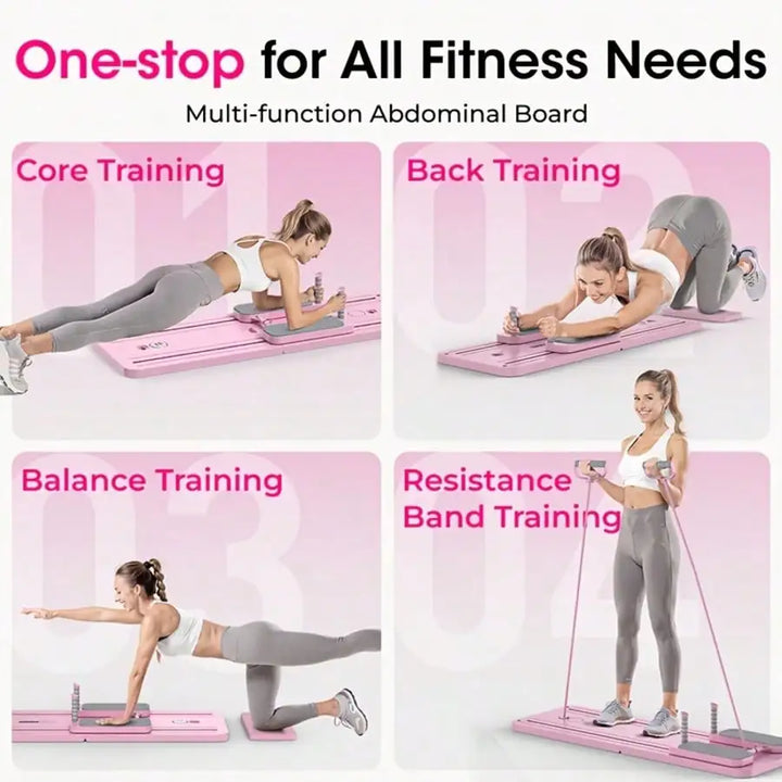 Multifunctional Fitness Board with Automatic Rebound, Foldable Exercise Machine - Full Body Exercise Equipment, Home Pilates