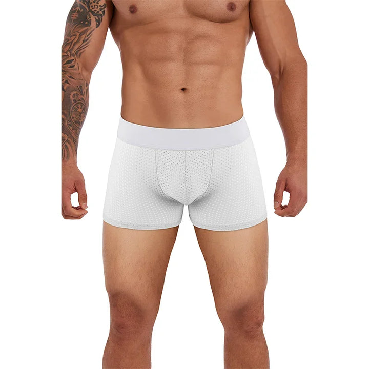 Men's Sexy Boxer Fake Butt Hip Lifter Enhancer Short Removable Padded Underwear Soft Shapewear High Stretch Underpant Mesh Brief