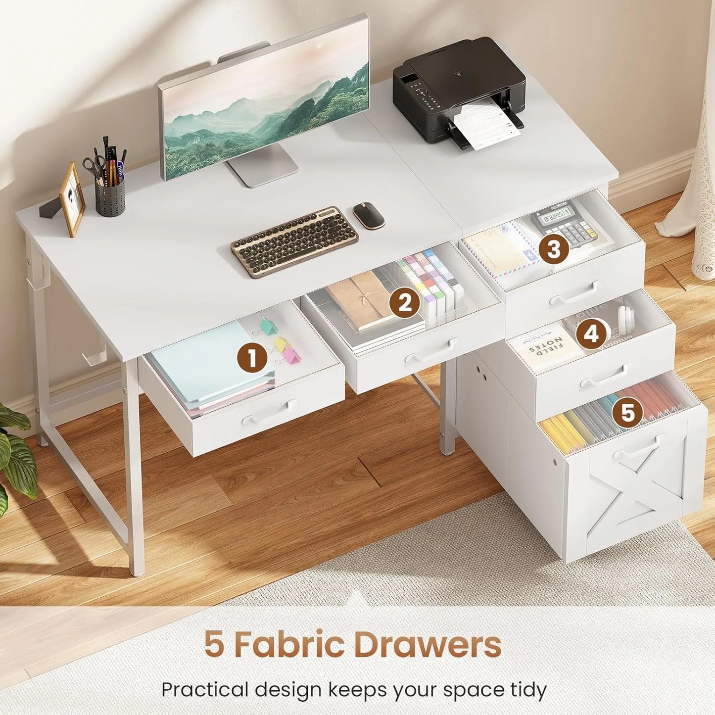 Office Desk with Drawers
