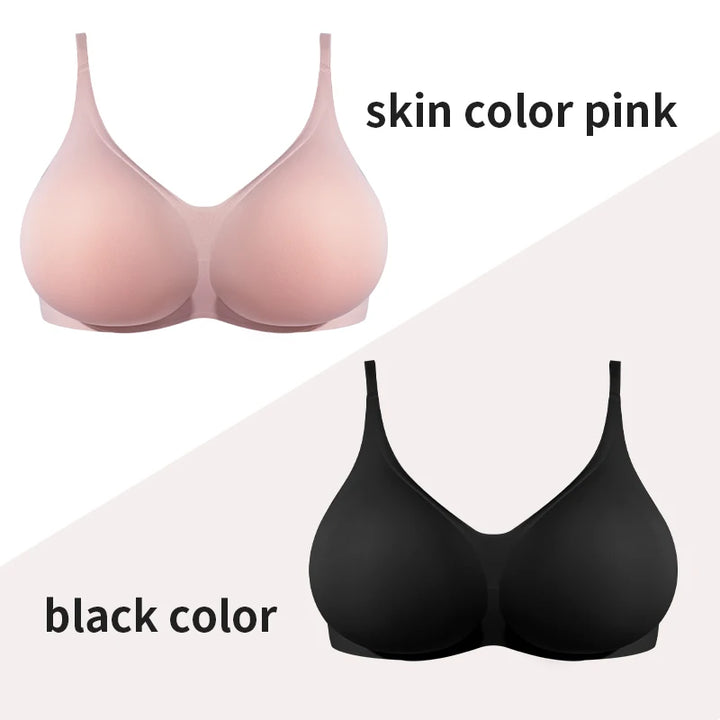 Large 2 In 1 Silicone Breast Pocket Bra Underwear Small Chest Becoming a Big Chest Pad Simulation Cartoon Chest Seamless