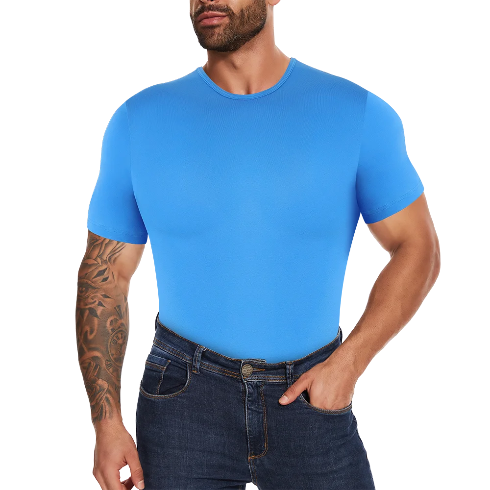 Mens Short Sleeve Full Body Shaper Bodysuit Tummy Control Romper Pajamas Waist Trainer Slimming Shapewear Underwear Undershirts