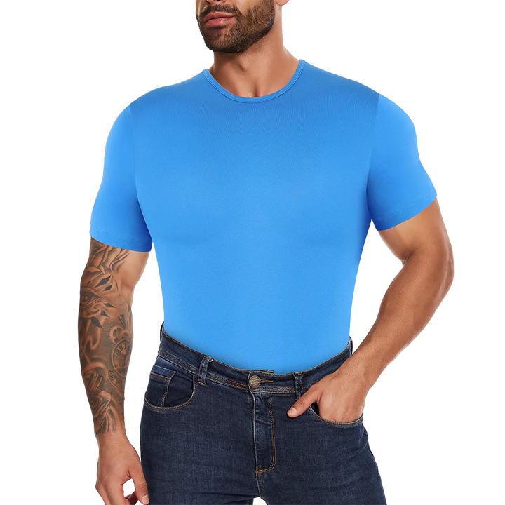 Mens Short Sleeve Full Body Shaper Bodysuit Tummy Control Romper Pajamas Waist Trainer Slimming Shapewear Underwear Undershirts