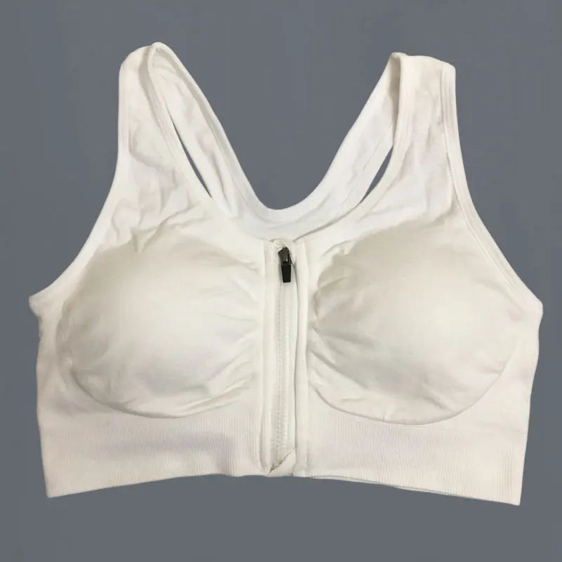 Front Zipper Sport Bra Gym top Breathable Brassiere Yoga Workout Running Vest Women's Underwear Shockproof Running Fitness Bra