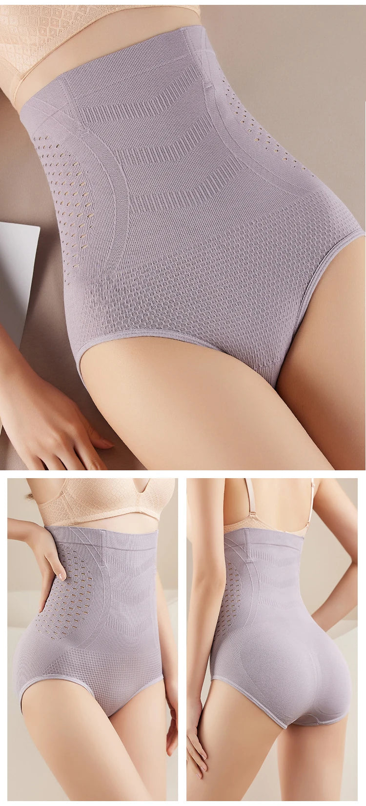 High Waist Flat Belly Slimming Panties Seamless Women's Panties Sexy Hollow Breathable Underwear Cotton Briefs Body Shaper Panty