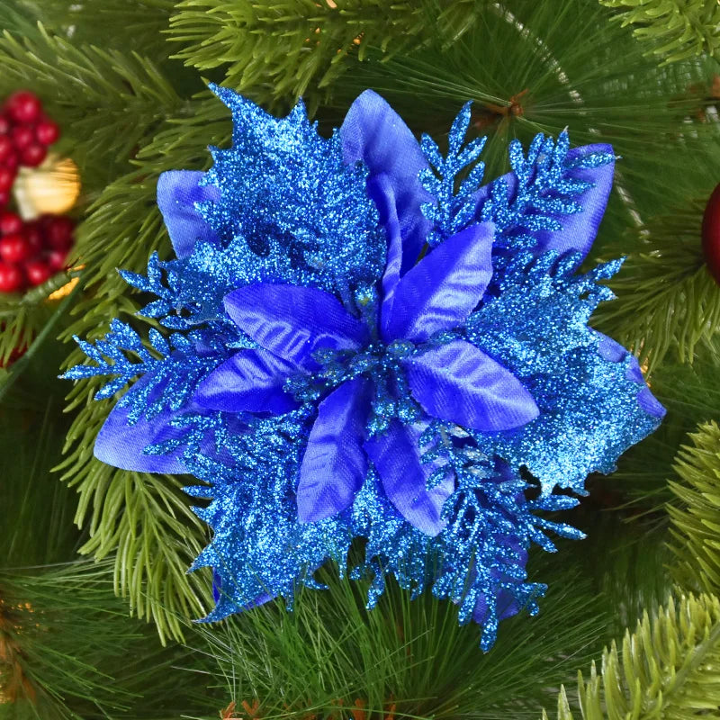 Artificial Glitter Christmas Flowers