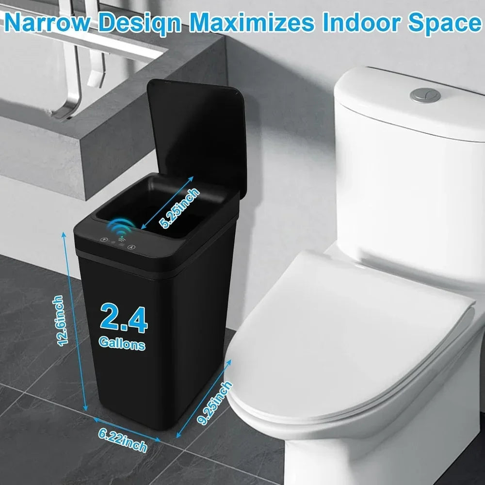 2 Pack Touchless Trash Can Automatic Motion Sensor Bin Smart Sensor Technology 11L Capacity Hygienic Convenient Kitchen Bathroom