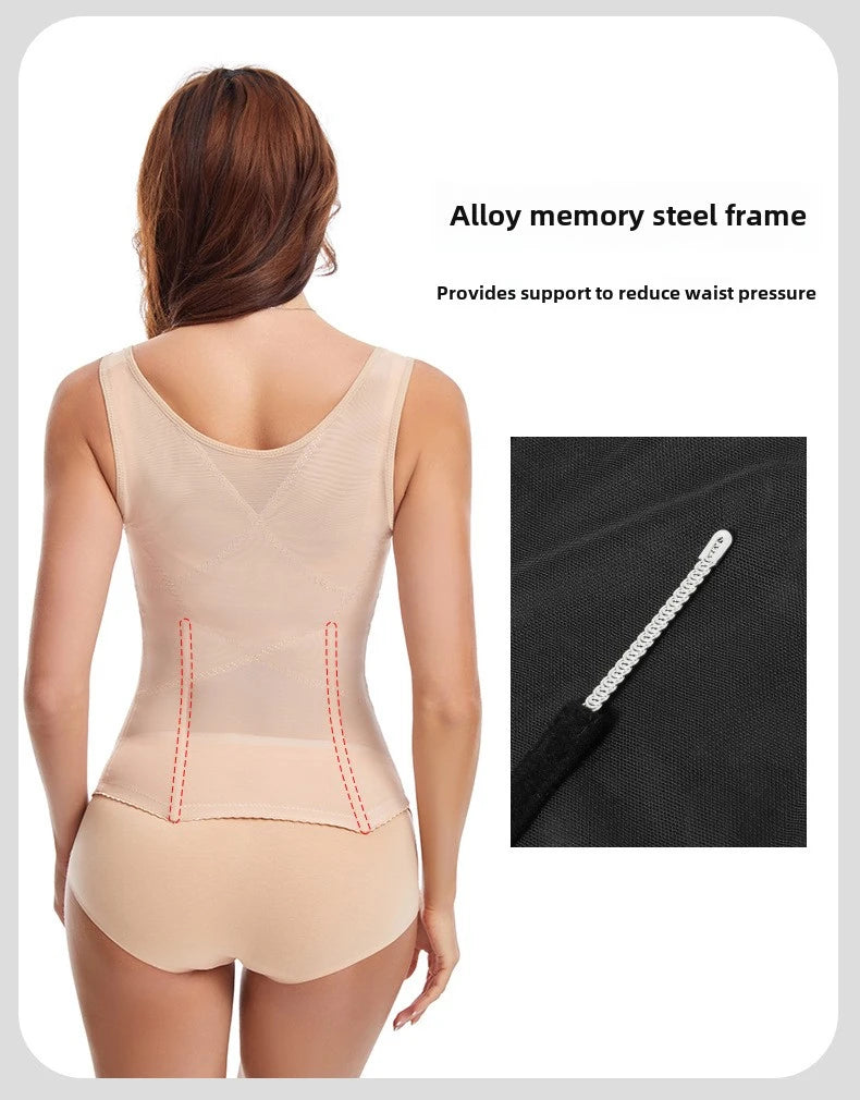 Plus Size Slimming Shirt Thin Seamless Body Shaper Women's Tummy Control High Waist Tank Top Invisible Shapewear