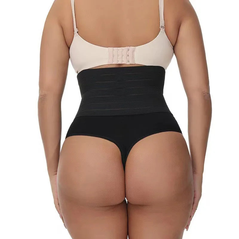 2pcs Women High Waist Shaping Brief Lady Thong Body Shaper Slimming Underwear Butt Lifter Control Pantie Sexy Shapewear Panty