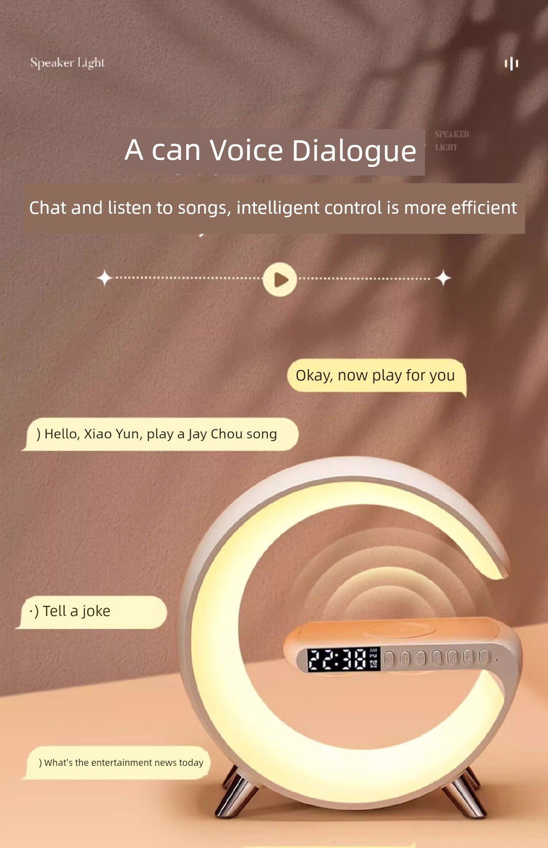 Bluetooth Audio Small Night Lamp Wireless Charger Bedroom Bedside Sleeping Atmosphere Fancy Birthday Gift for Girls Christmas