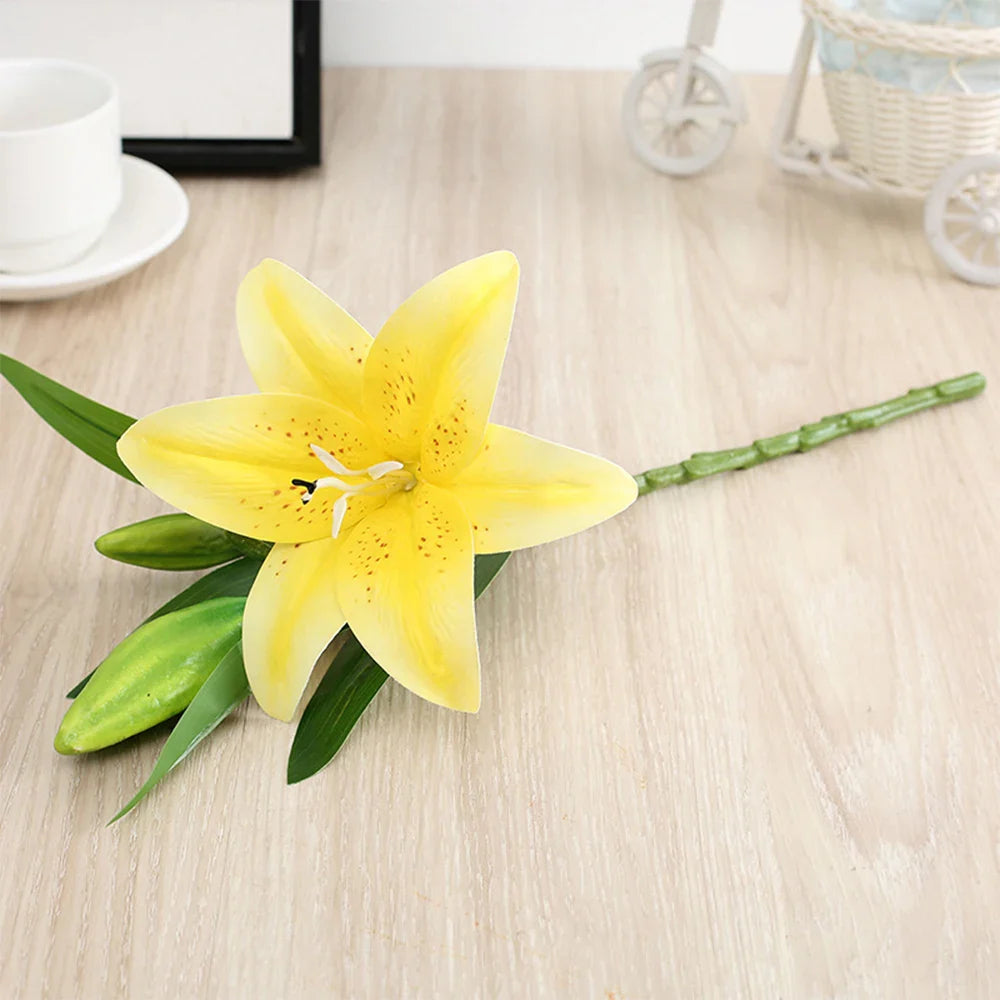 Realistic 3D Printed Lily Branch Flowers