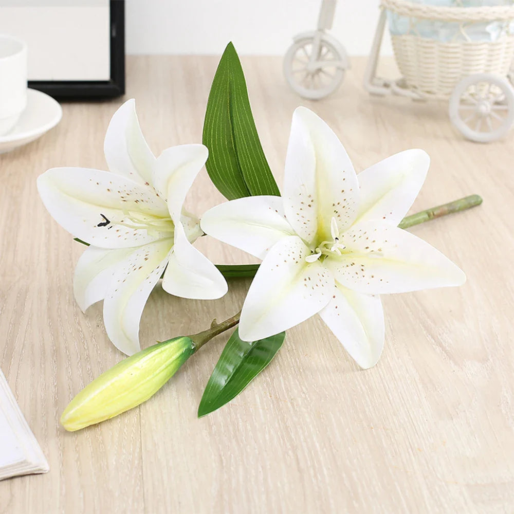 Realistic 3D Printed Lily Branch Flowers