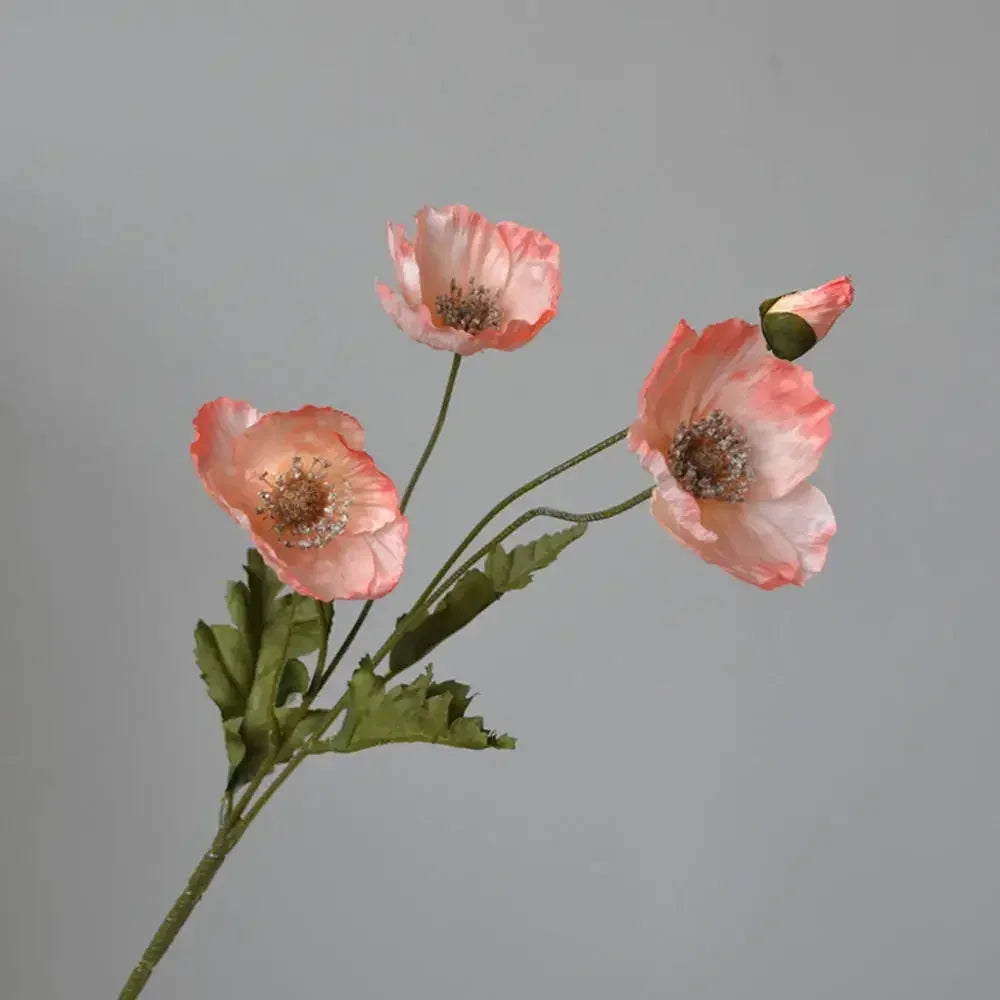Artificial Silk Poppy Flowers Bouquet