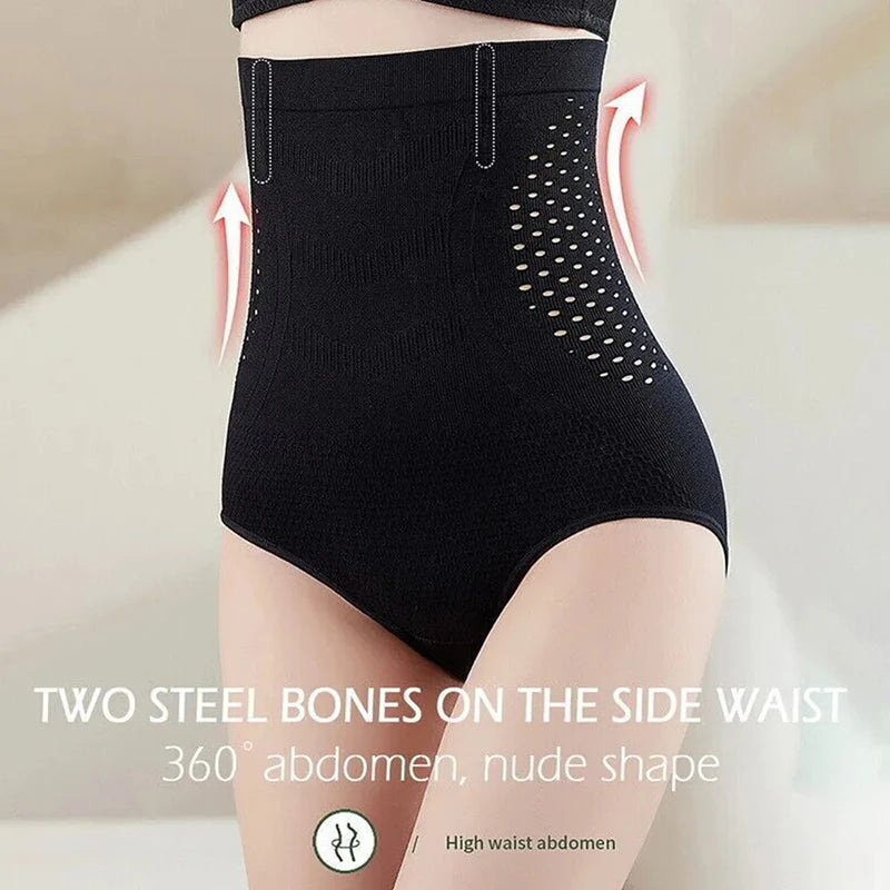 High Waist Flat Belly Slimming Panties Seamless Women's Panties Sexy Hollow Breathable Underwear Cotton Briefs Body Shaper Panty
